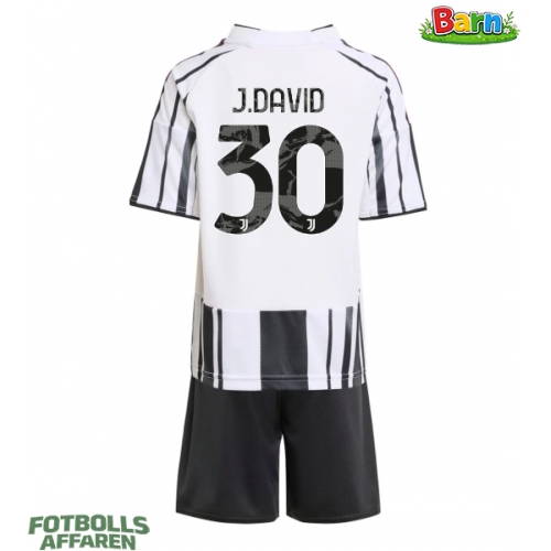 Juventus Jonathan David #30 Hemmaställ Barn 2025-26 Kortärmad (+ Korta byxor)